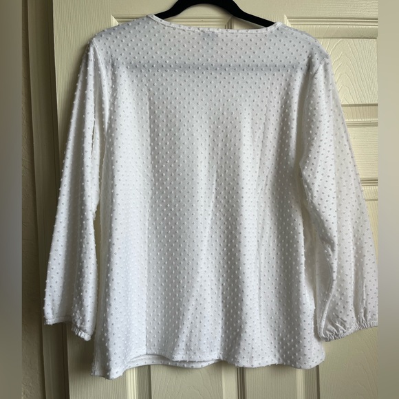 Last chance! NWT J. Crew Factory White Puff Sleeve Blouse with Relaxed Pleats - Picture 8 of 9